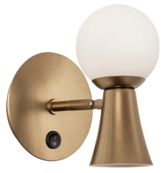 Arandela Dirham 14X18,7X18,5Cm 1Xg9 + 1Xmr16 Alumínio E Globo Ø10Cm |... (CB-M - Cobre Metálico, AMBAR)