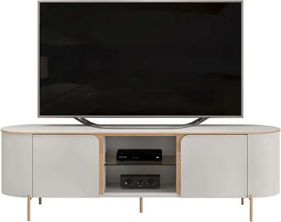 Bancada Decorativa TV 65" Deep 2 Portas Prateleira Vidro Bali G18 - Gran Belo