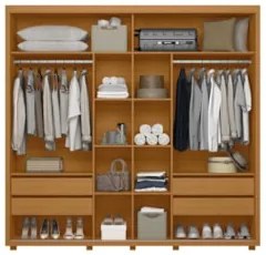 Guarda Roupa Casal 240cm 2 Portas Aline Flex A02 Off/Sálvia - Mpozenat