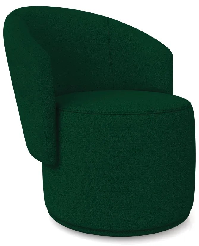 Poltrona Decorativa Orgânica Fixa para Sala Malu Bouclê M11 - D'Rossi - Verde