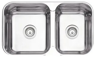 Cuba Dupla Tramontina Isis Perfecta em Aço Inox Polido 69 x 40 cm com Válvula 94062402