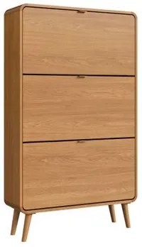 Sapateira 3 Portas Basculantes Curve Carvalho Xingu 130x76x24 cm Completa Móveis