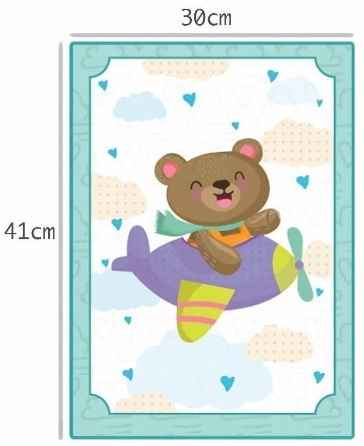 Quadro Decorativo para Bebe 3d Ursinho 30 x 41 Cia Laser - D'Rossi