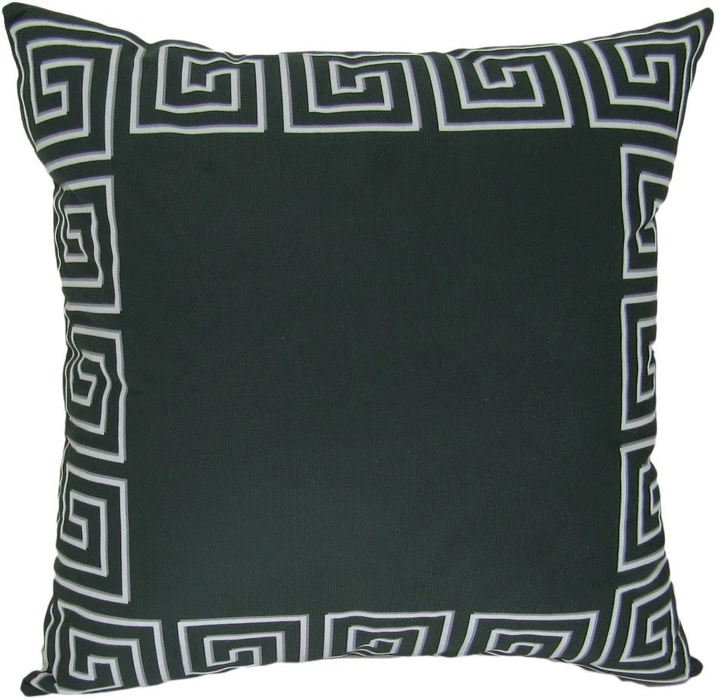 Capa Almofada Veludo estampado Cairo Verde - Verso Branco - 50x50cm