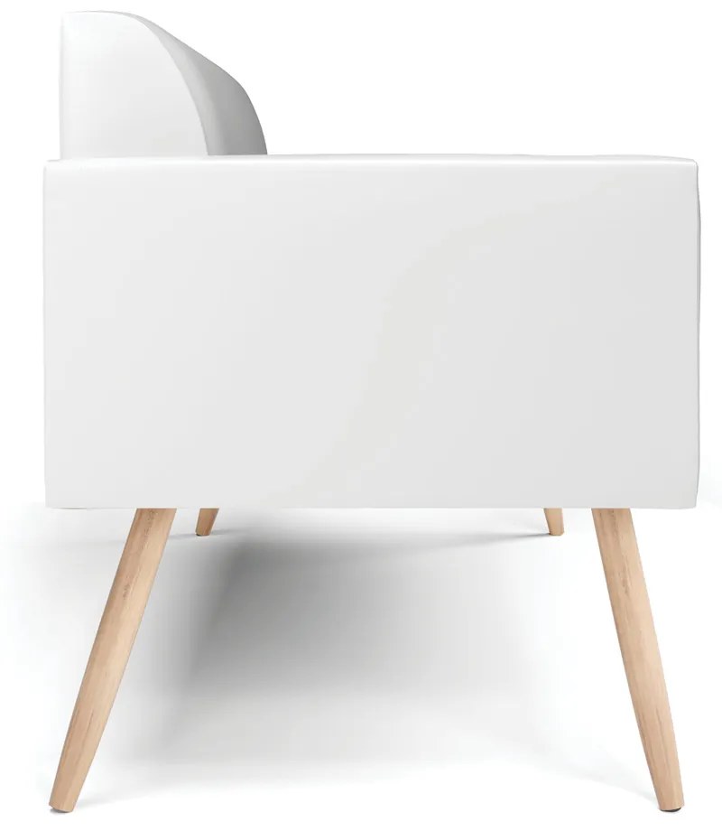Sofá Namoradeira Pés Palito Natural Marisa Corano D03 - D'Rossi - Branco
