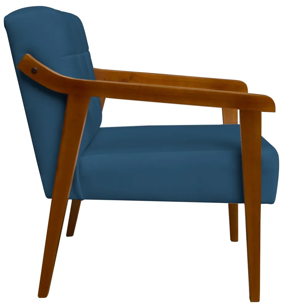 Poltrona Decorativa Vênus Veludo Azul Marinho