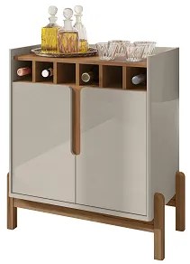 Bar Adega Lizz Off White/Cedro - Casa D Móveis