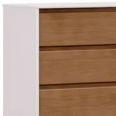 Cômoda Para Quarto 125cm 6 Gavetas Solvi Off White/Freijó F07 - Mpozen