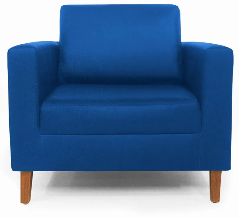 Poltrona Decorativa Gabriela Suede Azul Royal