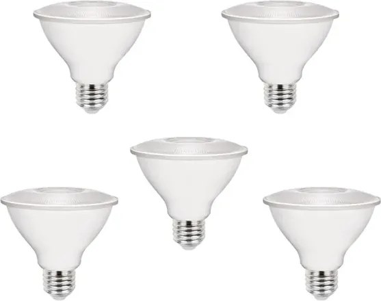 Kit 5 Lâmpadas Par30 Led 9W E27 940Lm 25° 6500K