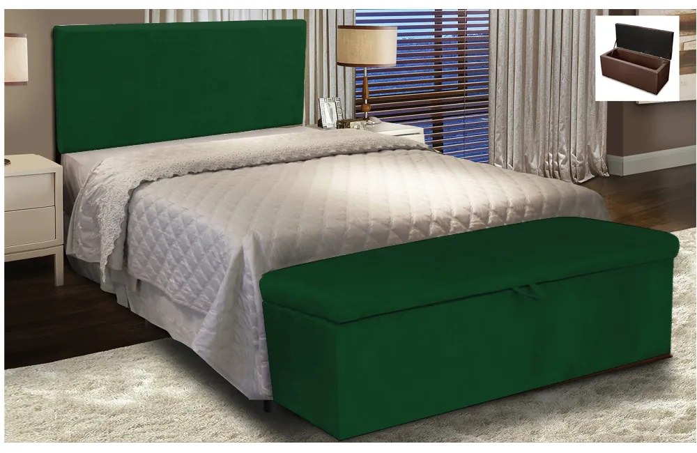 Kit Calçadeira e Painel Clean 160 cm Suede Verde D'Rossi