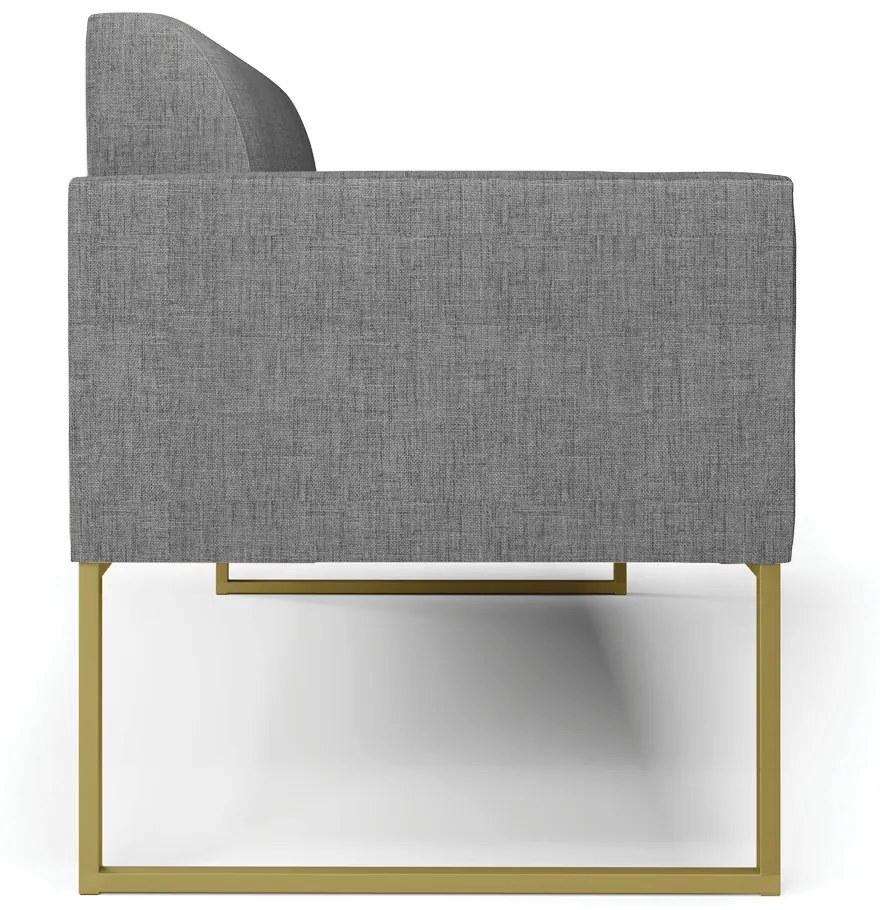 Sofá Namoradeira Base Industrial Dourado Marisa Linho Grafite A26 D03 - D'Rossi