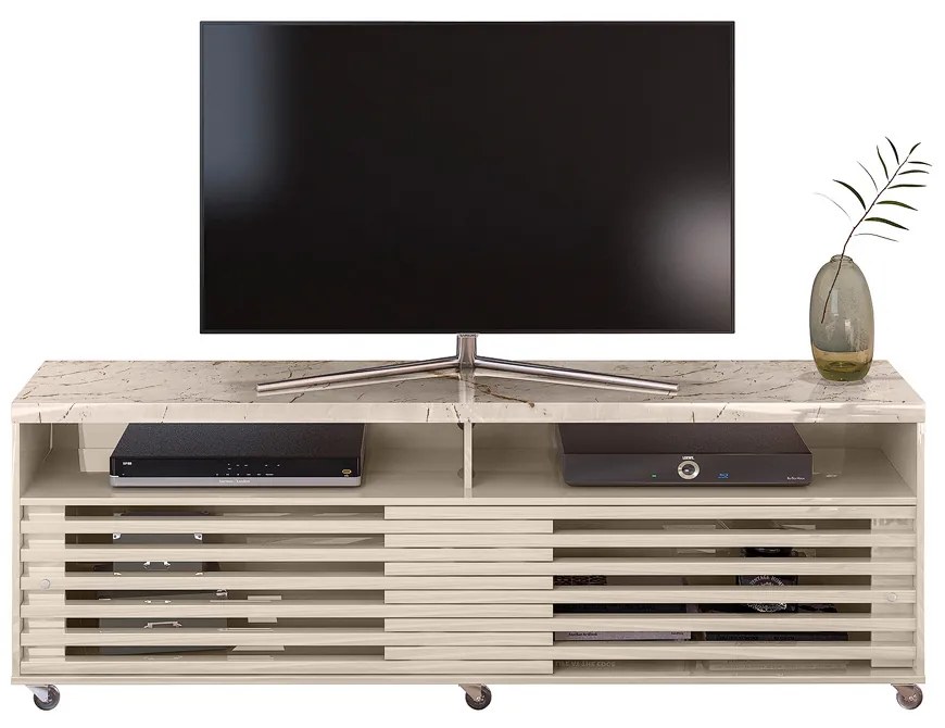 Rack TV 75Pol 182cm Bancada para Sala Nerion Calacata/Off White M20 - D'Rossi