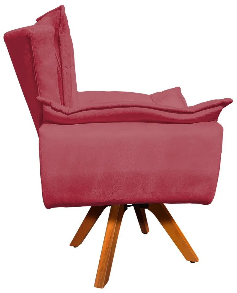 Poltrona Sala de Estar Giratória MM30 Opalla Suede D03 - D'Rossi - Rose