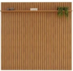 Painel para TV 75 Polegadas Ripado 223x212cm Pratisk D04 Freijó - Mpoz