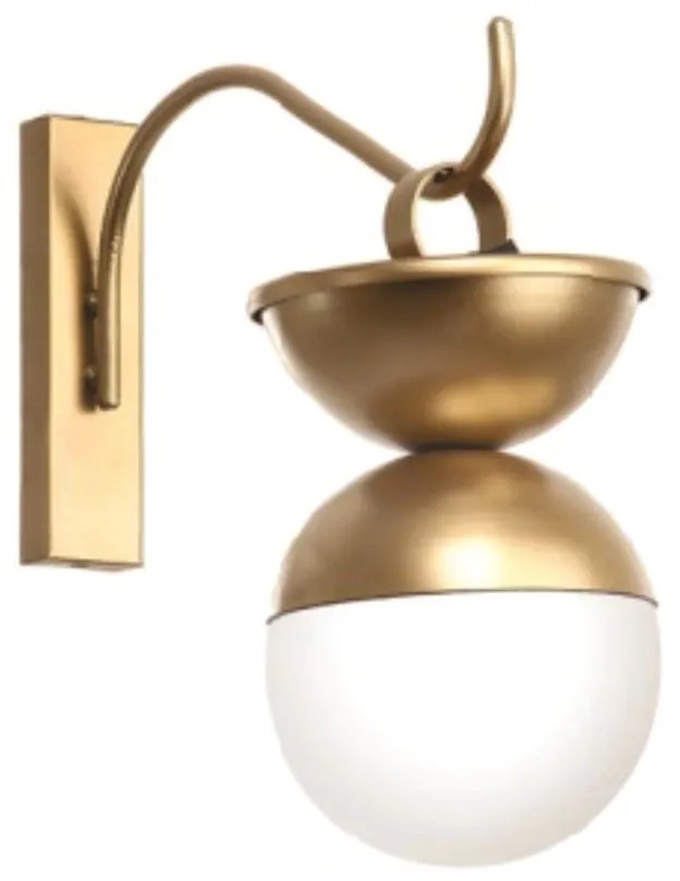 Arandela Freedon Esfera 26X10,5X22Cm Globo Ø10Cm 1Xled 0,5W 3000K - Ol... (CHAMPANHE, FOSCO (Branco), 220V)