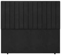 Cabeceira Cama Box King 193cm Estofada Plutus Veludo Preto Z04 - Mpoze