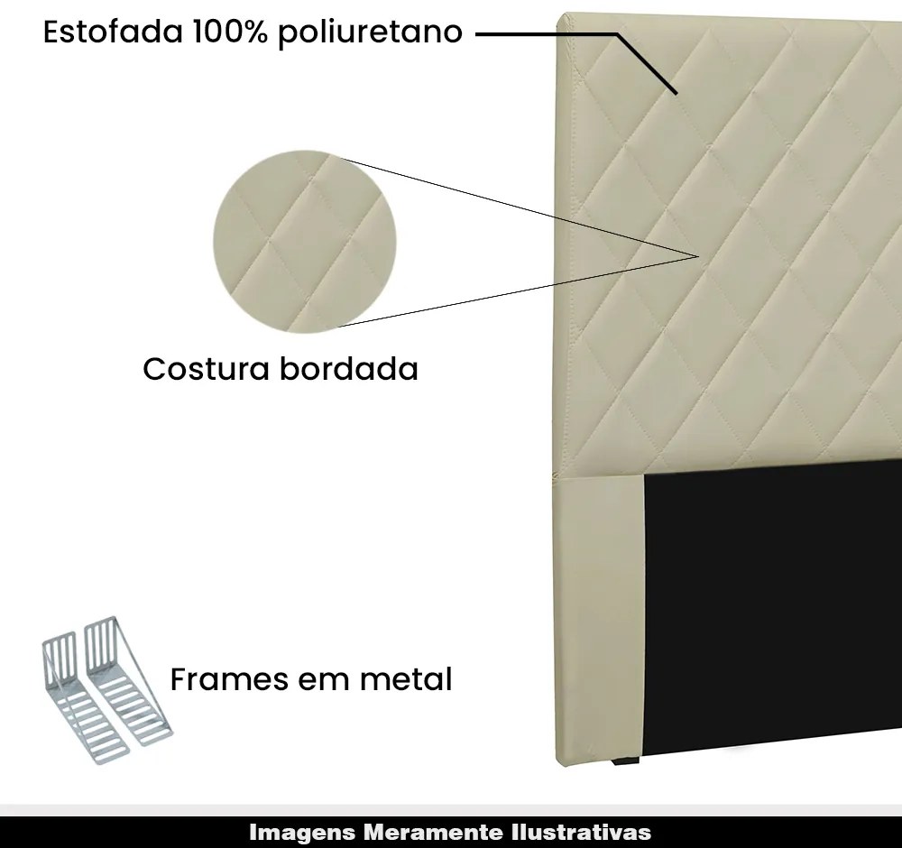 Cabeceira Decorativa 1,40M Baelon Pu Marfim G63 - Gran Belo