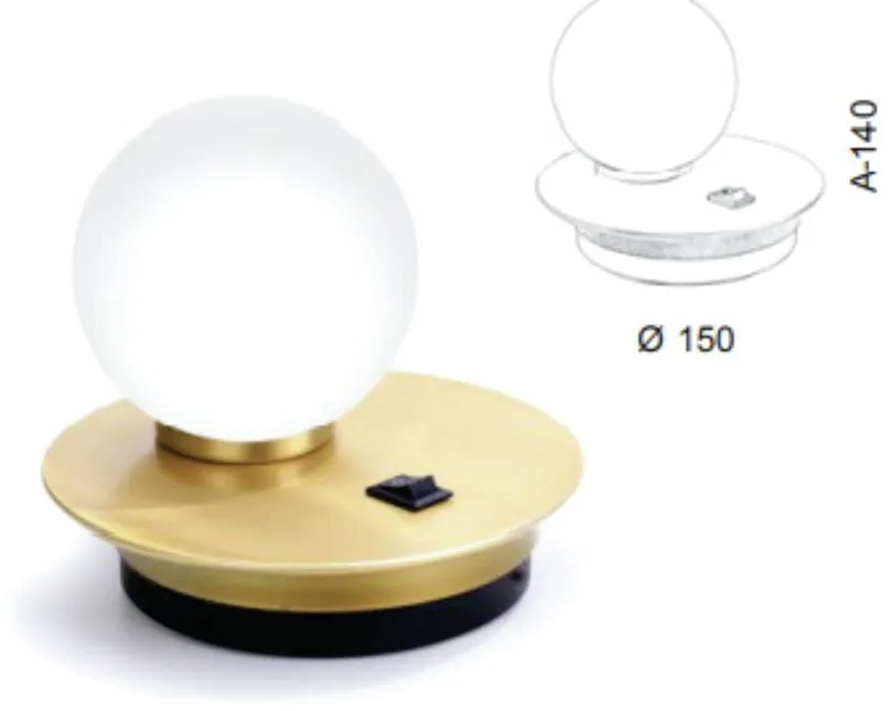 Abajur Ø15X14Cm Metal E Globo Ø10Cm 01Xg9 |Old Artisan Abj-5523 (CHAMPANHE / DOURADO BRILHO, FOSCO (BRANCO))