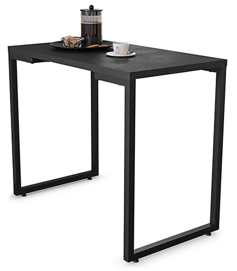 Mesa de Cozinha Industrial Porto Preto 90 cm com 02 Banquetas Manu Corino Branco - D'Rossi