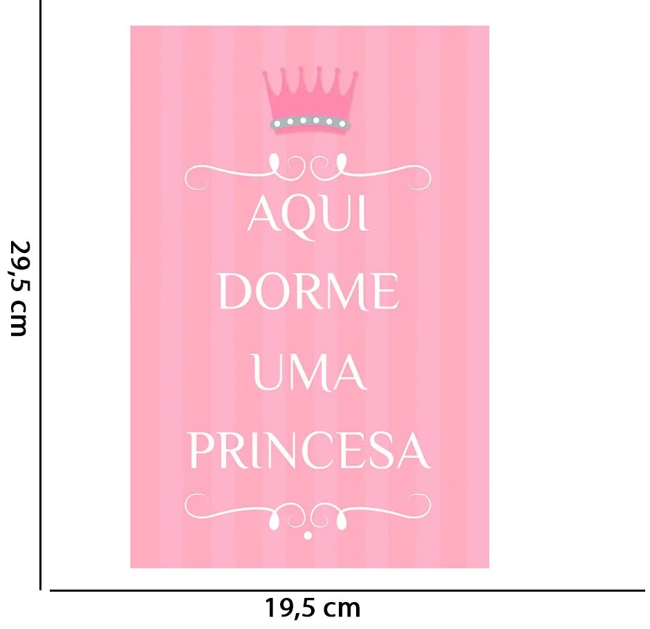 QUADRO PLACA DECORATIVA INFANTIL PRINCES