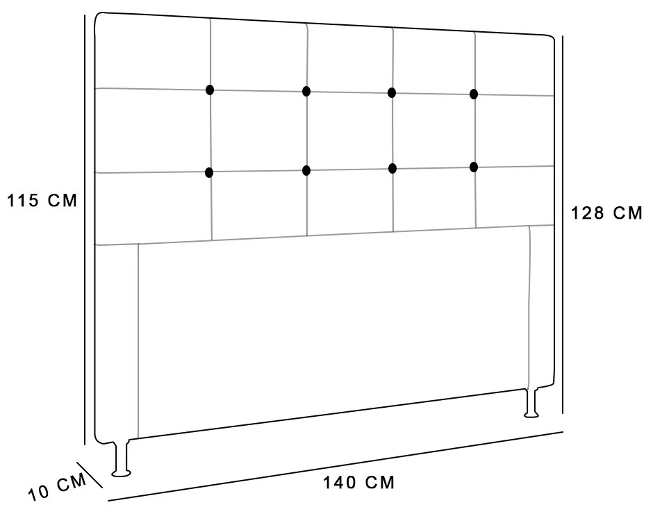 Cabeceira Stambul Para Cama Box Casal 140 cm Suede - D'Rossi - Grafite