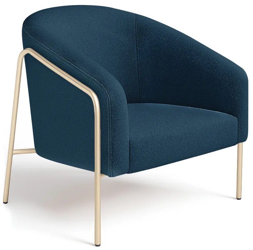 Poltrona Sala Industrial Alta Champanhe Stella Bouclê D03 - D'Rossi - Azul