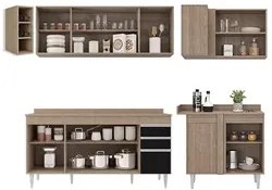 Armário de Cozinha Modulado de Canto Esquerdo 5 Peças CP53 Balcão com