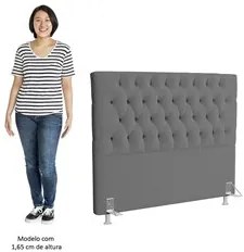 Cabeceira Casal Queen Cama Box 160cm Cristal C16 Bouclê Cinza - Mpozen