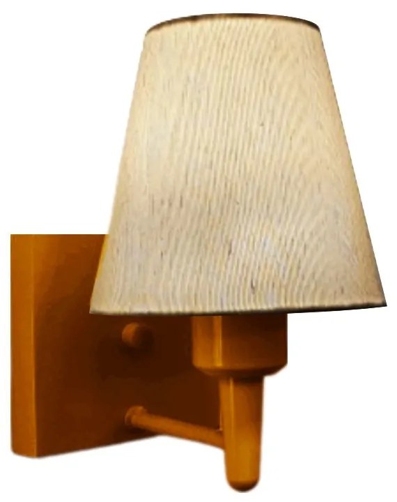 Arandela Quadrada Md-2034 Cobre Cúpula em Tecido Cone Linho Bege - Bivolt