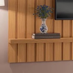 Painel para TV 70 Pol Ripado 2.0 e Rack Bancada Amago H01 Off White/Ci