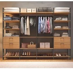 Guarda Roupa Closet Industrial 289cm 4 Gavetas 100% MDF TW406 Freijó/P