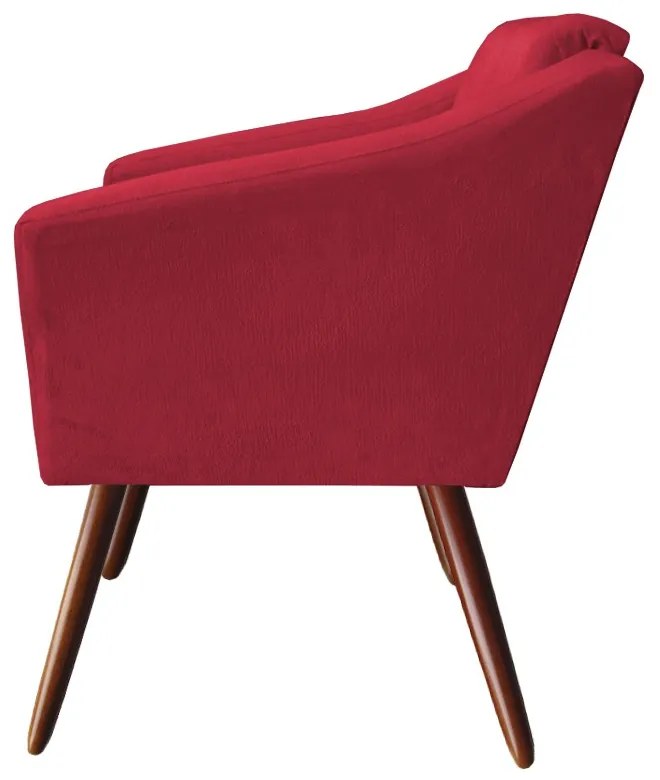 Poltrona San Marino Decorativa Suede Vermelho