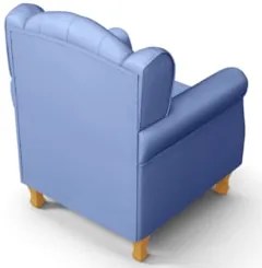 Kit 02 Poltronas de Amamentação Pés Madeira Lucy Z39 Sintético Azul -