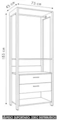 Guarda Roupa Solteiro Closet 73cm 2 Gavetas Una Mel/Preto C01 - Mpozen