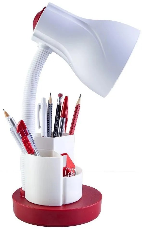 Luminária de Mesa Spiralle Venmelho Porta Lápis E27 Bivolt
