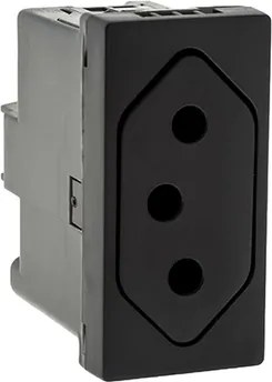 Modulo Tomada 10A 250V Plastico Preta Pial Plus