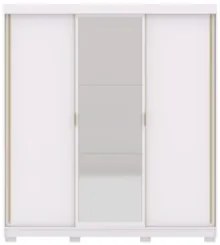 Guarda Roupa Casal 200cm Com Espelho Porto Flex Branco/Camarim - Vila