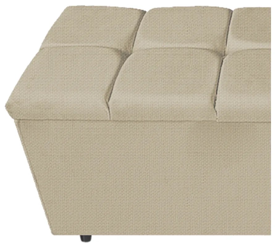 Calçadeira Estofada Manchester 160 cm Queen Size Linho Bege - ADJ Decor
