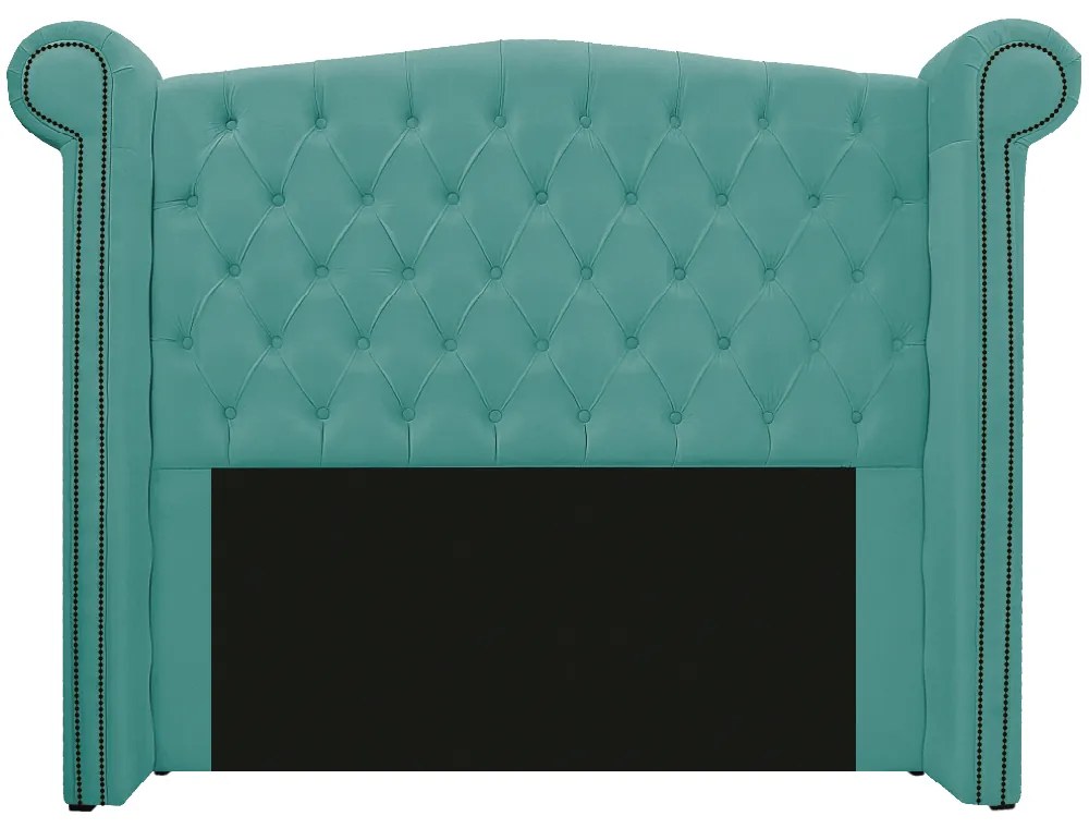 Kit Cabeceira e Calçadeira Veneza 160 cm Queen Size Suede Azul Tiffany - ADJ Decor