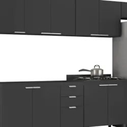 Armário de Cozinha CP06 Para Pia 120cm Pérola Z34 Preto     - Mpozenat