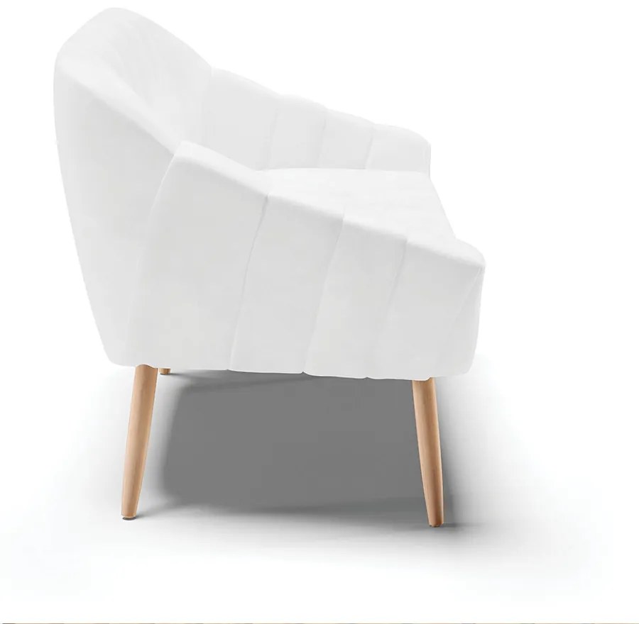 Namoradeira 02 Lugares Giovana Corano Branco Pés Palito Natural - Indo Decorar