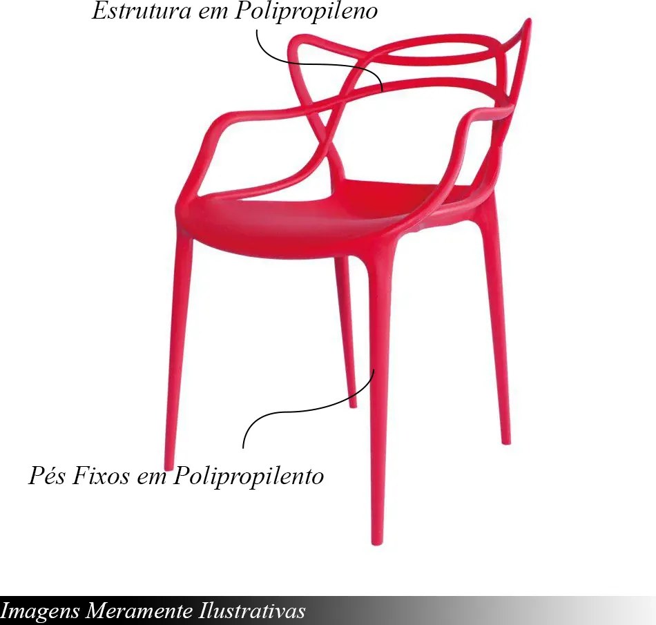 Cadeira Externa de Plástico Reciclável Decorativa Amsterdam Vermelho L15 - Gran Belo