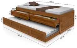 Bicama Solteiro Juvenil 2 Gavetas Bianca Imbuia - Atraente Móveis