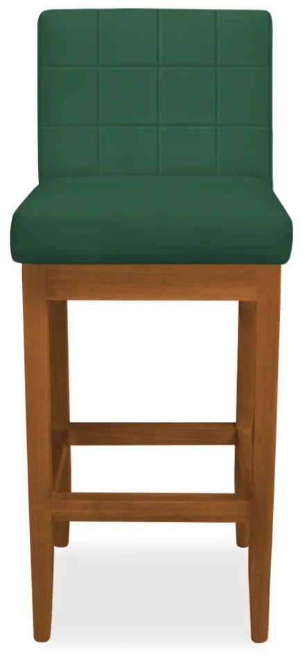 Kit 4 Banquetas Alta Sueli Base Madeira Maciça Estofada Suede Verde Bandeira