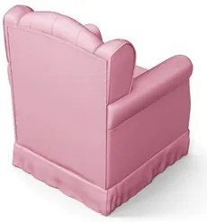 Poltrona de Amamentação Fixa com Puff Letícia Sintético Rosa - Phoenix