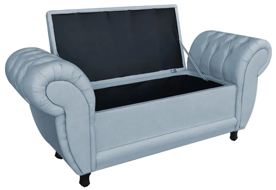 RECAMIER BAU GRECIA 1,40 M LINHO DROSSI - A05 Cinza
