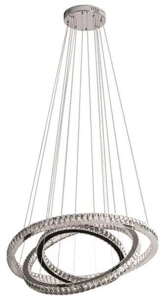 Pendente Led Aluminio Cristal Cromo 95W 3000K