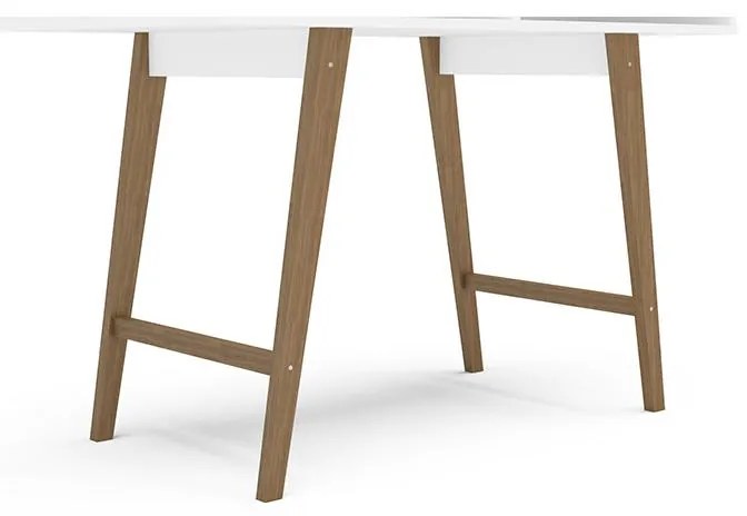 Mesa De Escritório Hannover 1,10m 4 Nichos - Branco
