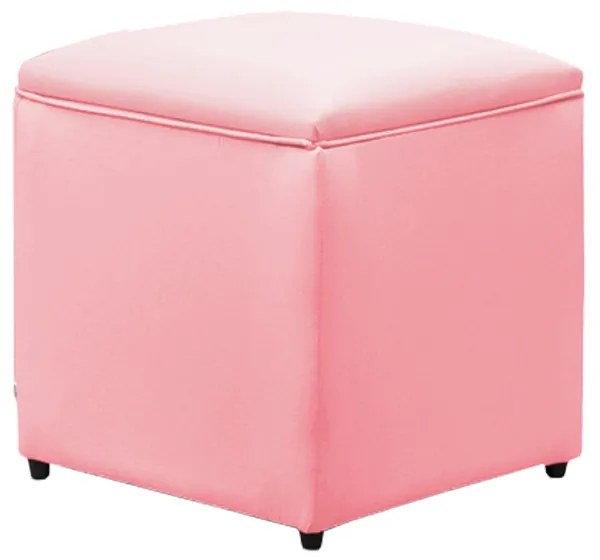 Puff Decorativo Quadrado para Sala Lígia Sintético E03 - D'Rossi - Rosa Bebê